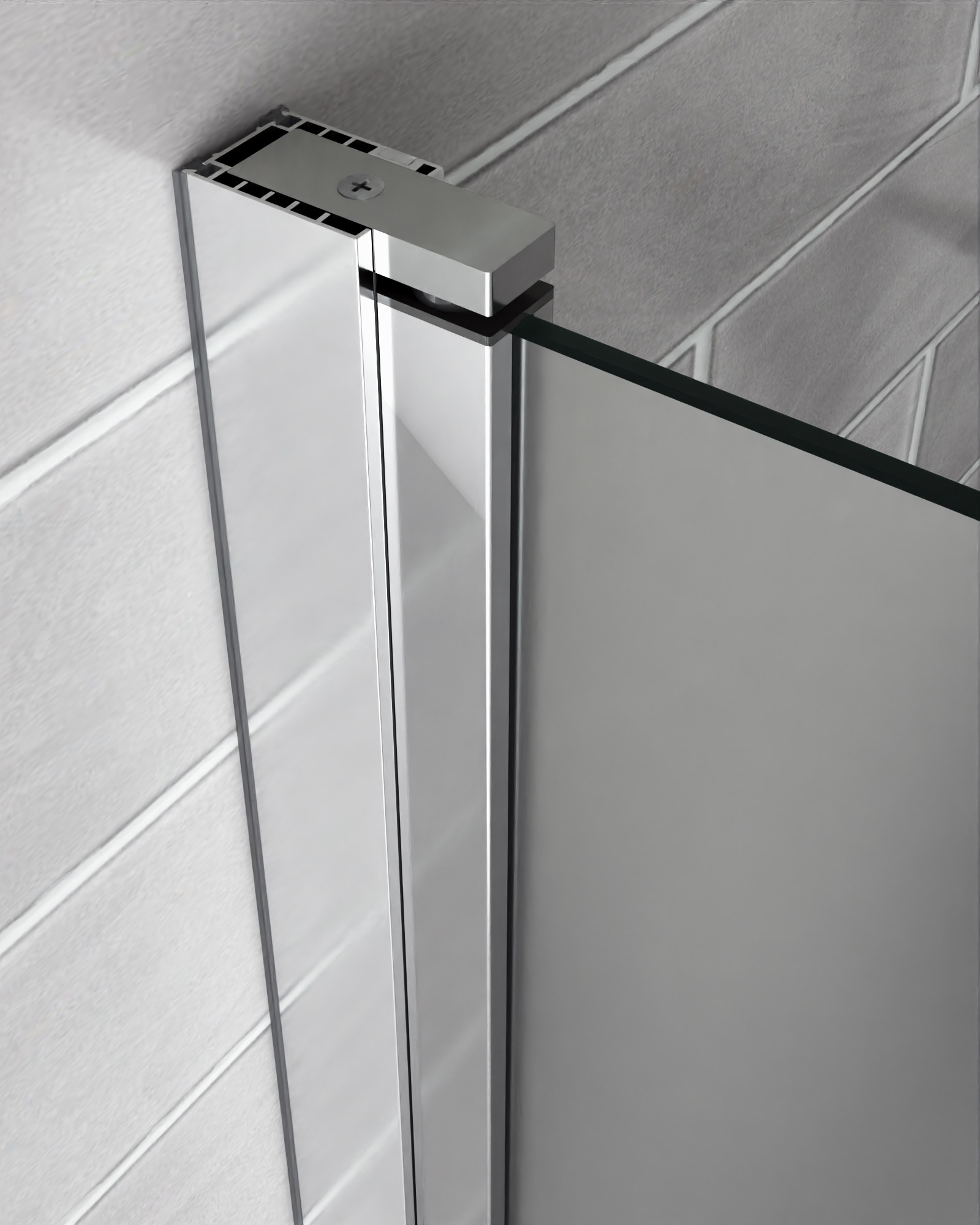 iBath® Wave™ - Duschhörna, Klarglas, Blank Aluminium / Krom - Bild 6