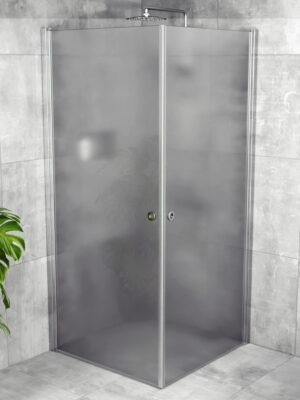 iBath® Wave™ - Duschhörna, Frostat glas, Blank Aluminium / Krom