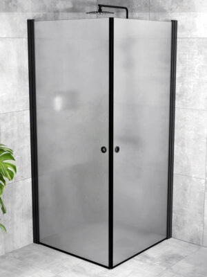 iBath® Wave™ - Duschhörna, Frostat glas, Svart matt