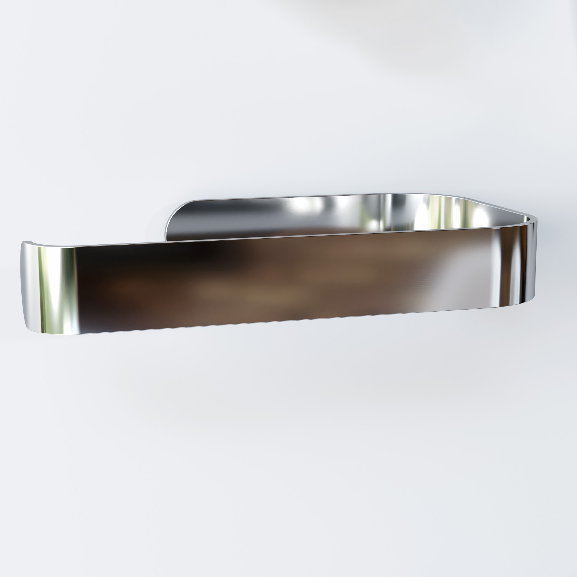 iBath® Flow™ Enkel - Toalettpappershållare, 3M tejp, Blankpolerad rostfri