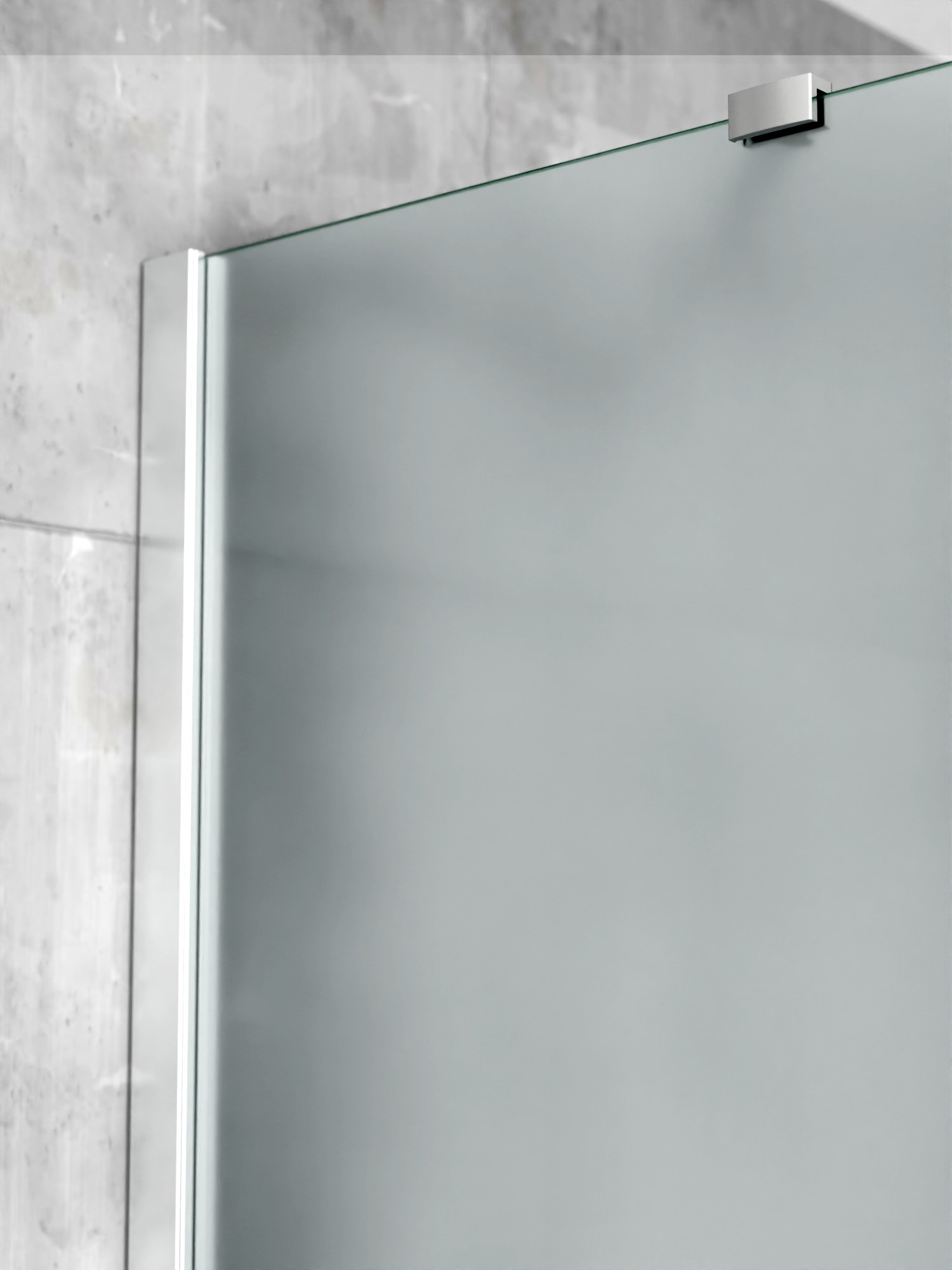 iBath® Windi™ - Fast Skärmvägg, Frostat glas, Blank Aluminium / Krom - Bild 3