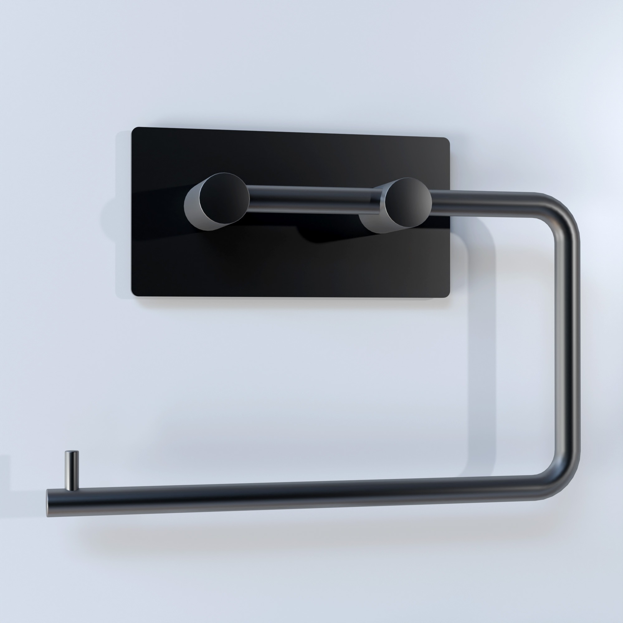 iBath® Flow™ Basic - Toalettpappershållare, 3M tejp, Svart Matt