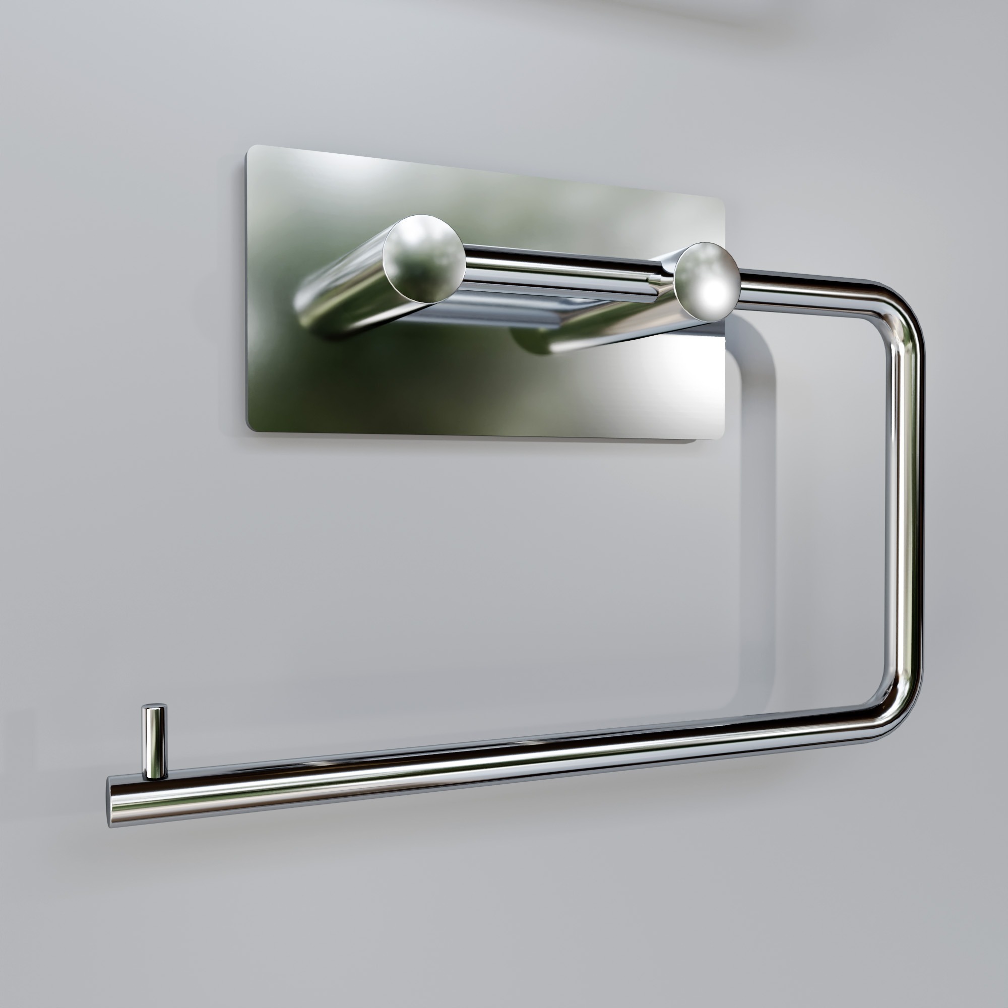 iBath® Flow™ Basic - Toalettpappershållare, 3M tejp, Blankpolerad Rostfri