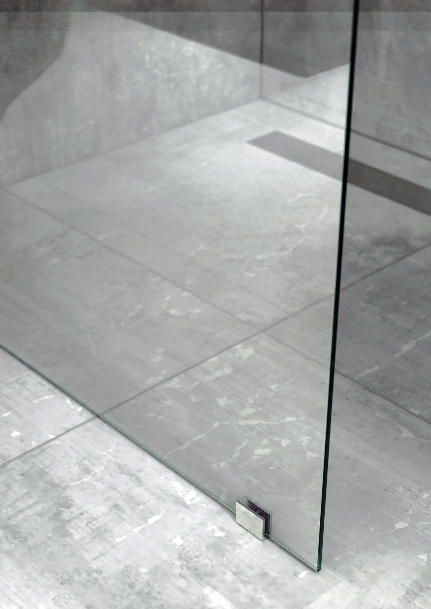 iBath® Windi™ - Fast Skärmvägg, Klarglas, Blank Aluminium / Krom - Bild 6