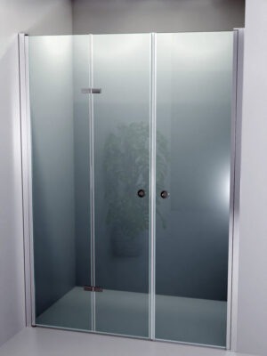 iBath® Wave™ och Twist™ combo- Två nischdörrar, "Saloon", Klarglas, Blank aluminium / Krom