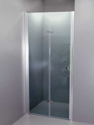 iBath® Twist™ - Vikbar nischdörr, Klarglas, Blank aluminium / Krom