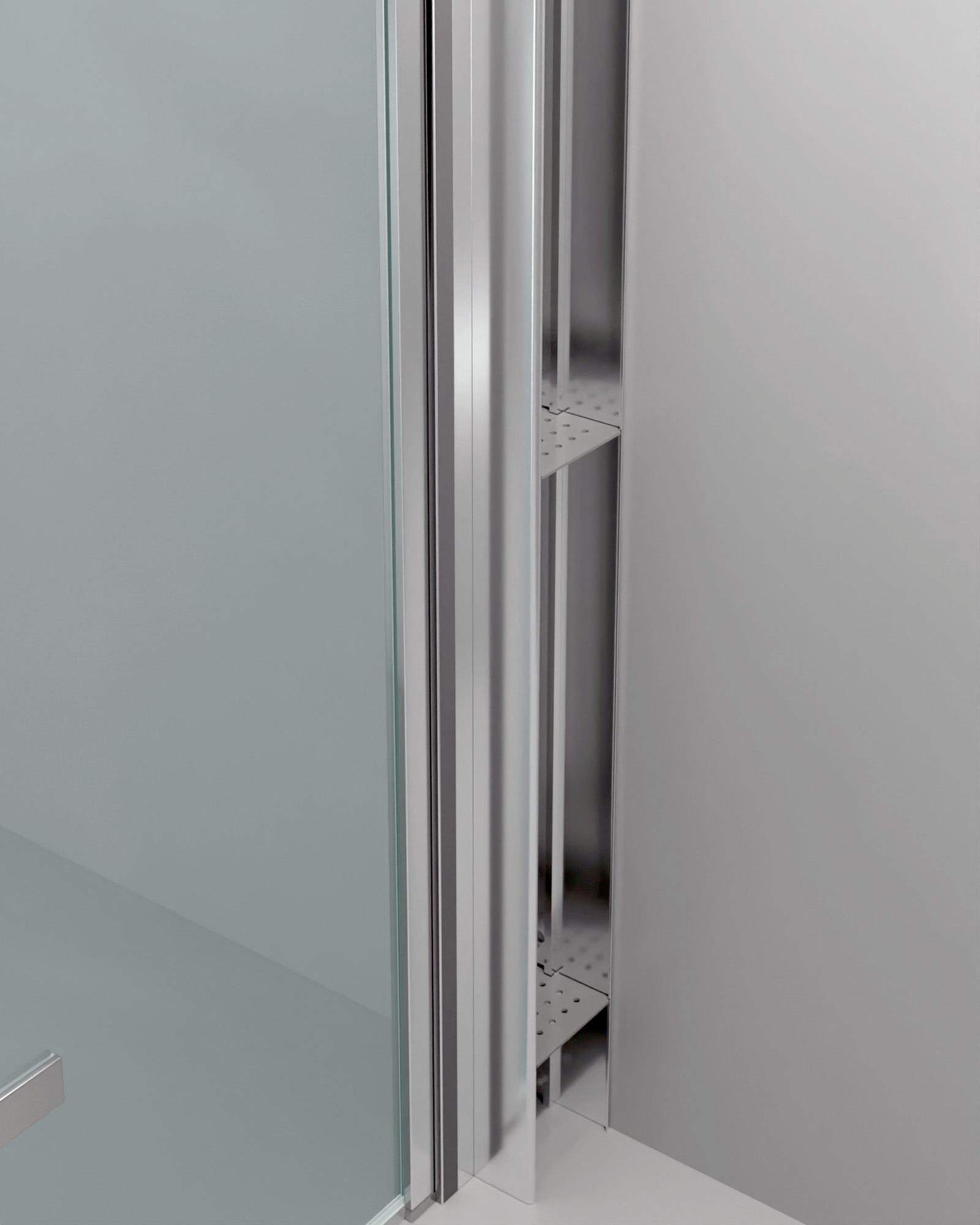 iBath® Eclipz™ - Duschpelarförvaring, Blank Aluminium / Krom - Bild 5
