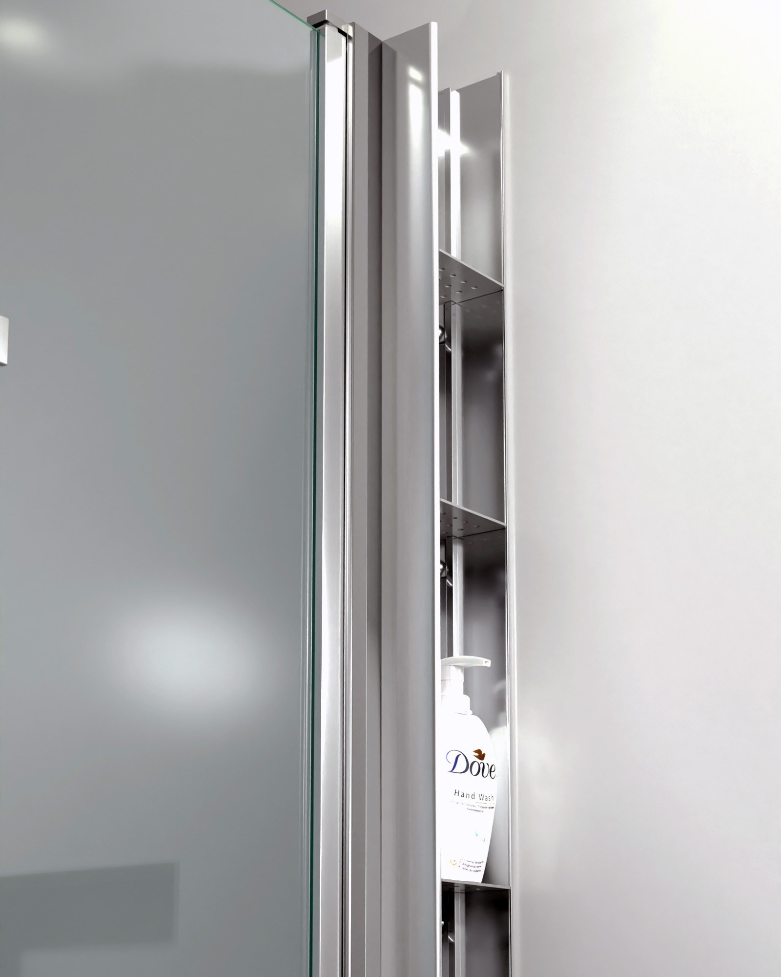 iBath® Eclipz™ - Duschpelarförvaring, Blank Aluminium / Krom - Bild 4